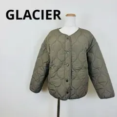 訳あり GLACIER キルティング ジャケット カーキ 中綿 M H263のサムネイル