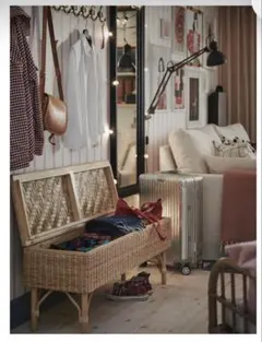 IKEA TOLKNING ラタン ベンチ 収納 籐 ナチュラル 北欧 b652 - メルカリ
