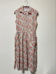 BEAMS LIGHTS 花柄　ノースリーブ　ロングワンピース　38 裏地あり