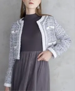 マーキュリードュオ　ツイードノーカラージャケット 美品 半額以下！