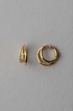 ete ビジュー ハグイヤリング イエローゴールド