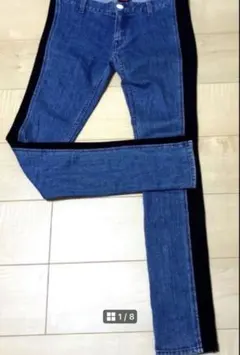 x-girl エックスガール デニムパンツ サイドにライン 美脚 細見え M