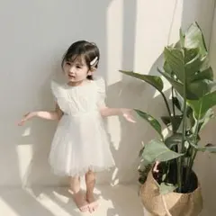 ベビードレス80 リングガール　 ホワイトドレスセット（靴下・靴付き）