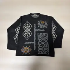 柄ニット　90s 古着　幾何学模様
