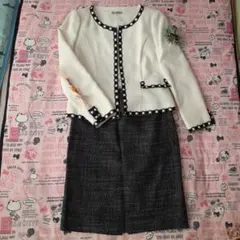 ホワイト ブラック ツイード セットアップ9号