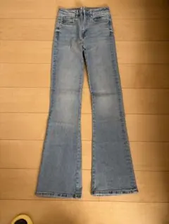 ZARA ブーツカットデニム ライトブルーEUR36