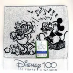 【タグ付】Disney100 ミッキー ドナルド ディズニー タオルハンカチのサムネイル