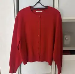 BEAUTY&YOUTH ミラノリブ ニット カーディガン ウォッシャブル 赤