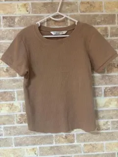 futafuta ワッフルTシャツ　ブラウンベージュ　120㎝