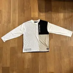 長袖カットソー ホワイト/ブラック　男児160