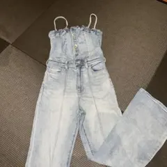 ANDMARY Nicola ribbon denim allinone - メルカリ