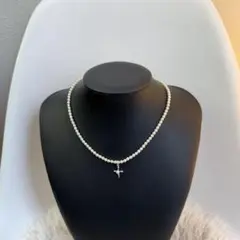 美品☆TASAKI ブルーパールネックレス ワイヤー 3連 silver 箱付き