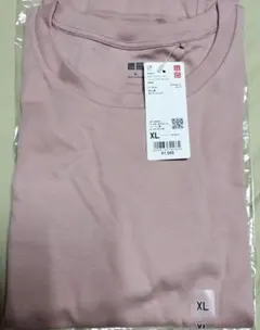 スムースストレッチコットンクルーネックT長袖ピンクＸＬ