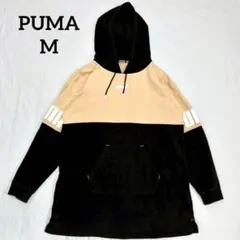 PUMA フードパーカー y2k 平成 ロゴ 長袖 ゆったり 体型カバー M