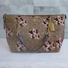 COACH フラワープリント トートバッグ
