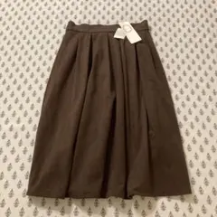 新品タグ付 Techichi フレアスカート ブラウン　スエード