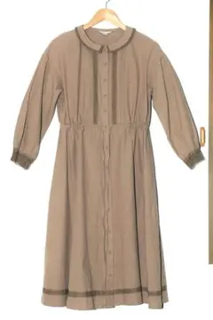 Samansa Mos2 ブラウン 長袖 ワンピース 襟付き