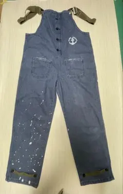 オーバーオール　ペイント加工メンズレディース デニム