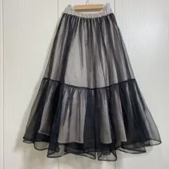美品 TREFLE＋1 オーガンジースカート フレアのサムネイル