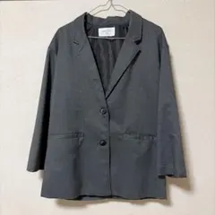 Samansa Mos2 blueグレー テーラードジャケット