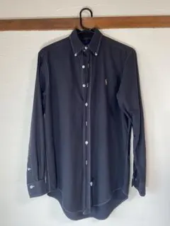 ラルフローレン 長袖シャツ ブラック S相当 刺繍ロゴ