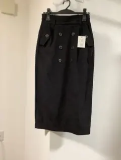 か*ん様 グレイル　新品未使用　黒いトレンチスカート　ダブルボタンタイトスカート