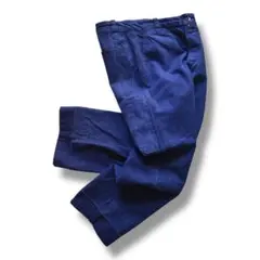 70s フレンチワーク インクブルー コットンパンツ ボタンフライ ユーロワーク