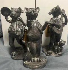 新品未使用品◎ 動物 置物 3体セット 金属 犬 ガーデン オブジェ
