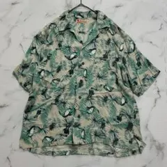 ✨美品✨Kaluluwa カルルワ　 レーヨンアロハシャツ緑系L　FJ349のサムネイル