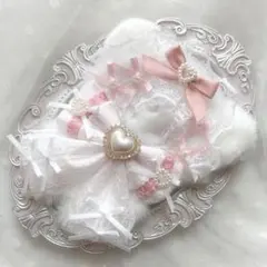 ぬい服　着ぐるみ　10〜12cm用　ホワイト ピンク ねこ チェーンフック付き