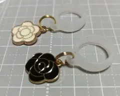 アンブレラマーカー　目印リング　花モチーフチャーム付き2個セット