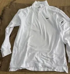 Nike ホワイト 長袖ポロシャツ