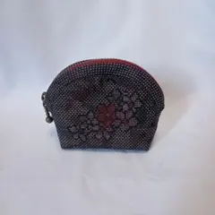 大島紬ミニポーチ(花柄)