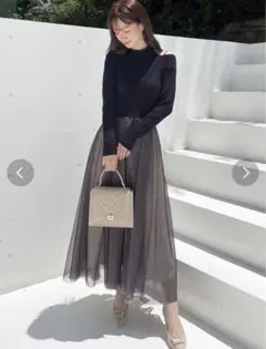 MERCURYDUO チュールドッキング2WAYニットワンピース