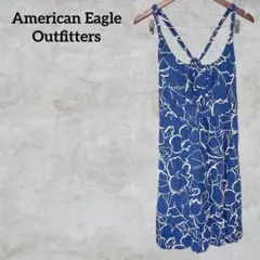 American Eagle Outfitters キャミワンピース 花柄 青