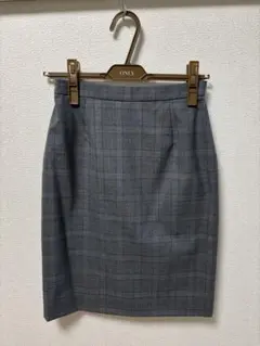 【美品】ONLY グレー チェック柄 タイトスカート 7号
