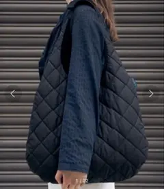 LAVENHAM ラベンハム キルテッド ラウンドバッグ キルティング ブラックのサムネイル