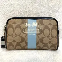 COACH ロゴ入りキャンバスポーチ