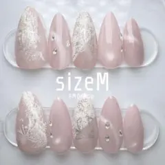 【現品限定】ピンクマグネット ちゅるん ふんわりリボンアート ネイルチップ