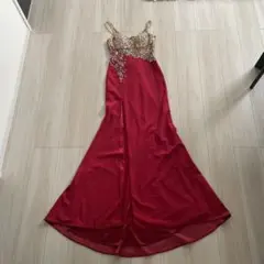 う*ぴ様 IRMAロングドレス キャバドレス レッド ビジュー - メルカリ