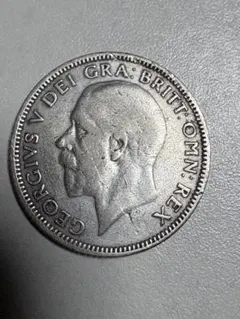 英国 1920年 ハーフクラウン銀貨 ジョージ5世 アンティークコイン
