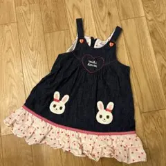 miki house デニムジャンバースカート 100cm