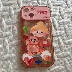 キャラクターイラスト付きiPhone13ケース カバー　鏡付