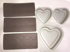 貝印 ハートデコレーションケーキ型&シリコーンプレートロングハート6点 オマケ付