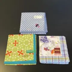 新品　Brooks Brothers・ベネトン・ケンゾー ハンカチ3枚セット