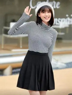 SHEIN Essnce 縞模様プリント ハイネック トップス ニット