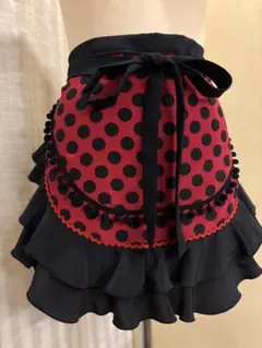 フラメンコ 衣装 エプロン シージョ 黒白水玉 - メルカリ