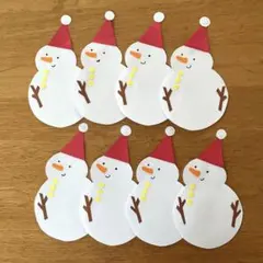 クリスマス　メッセージカード　雪だるま　8枚セット