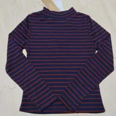 【最安値】【新品タグ付】ネイビーレッドストライプタートルネック M