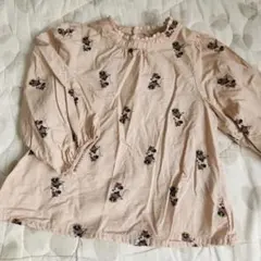 プティマインpetit mainディズニーミニー総柄ブラウス長袖トップス80サイ